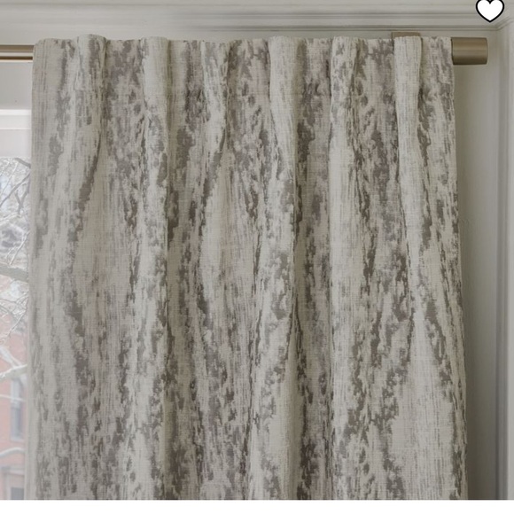 NWT West Elm bark texture jacquard curtain panel grey silver 48x84 - Picture 7 of 8
